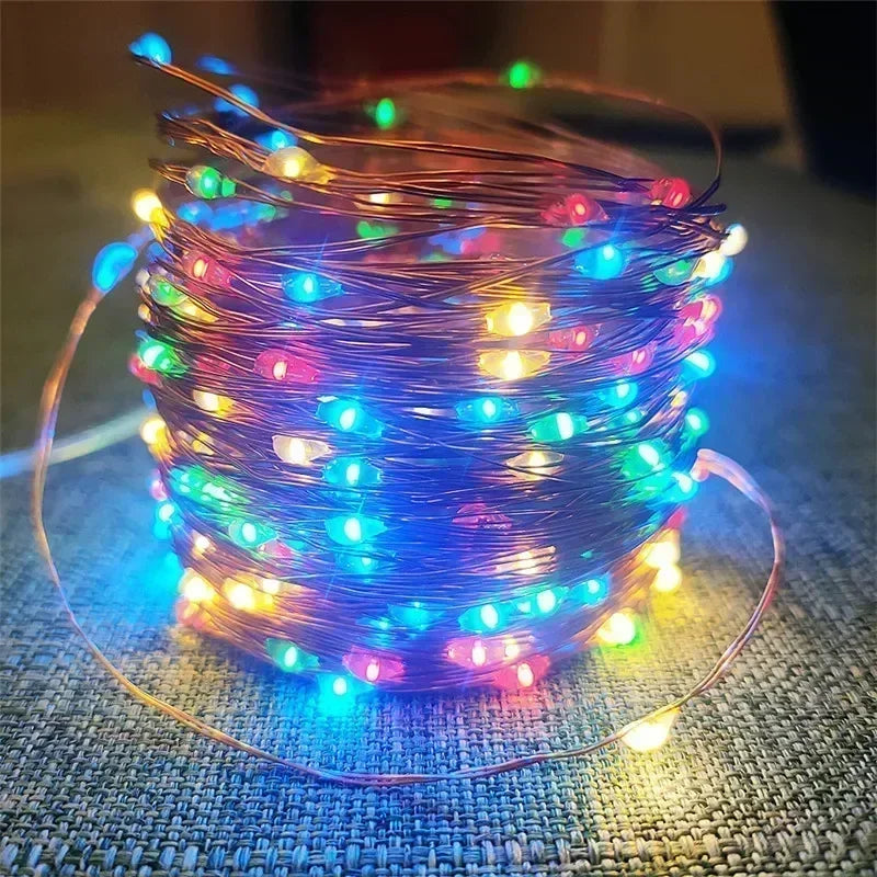 2 Pack Solar Fairy Lights 300LED Solar String Lights Outdoor Waterproof 8 Modes Copper Wire Twinkle Light