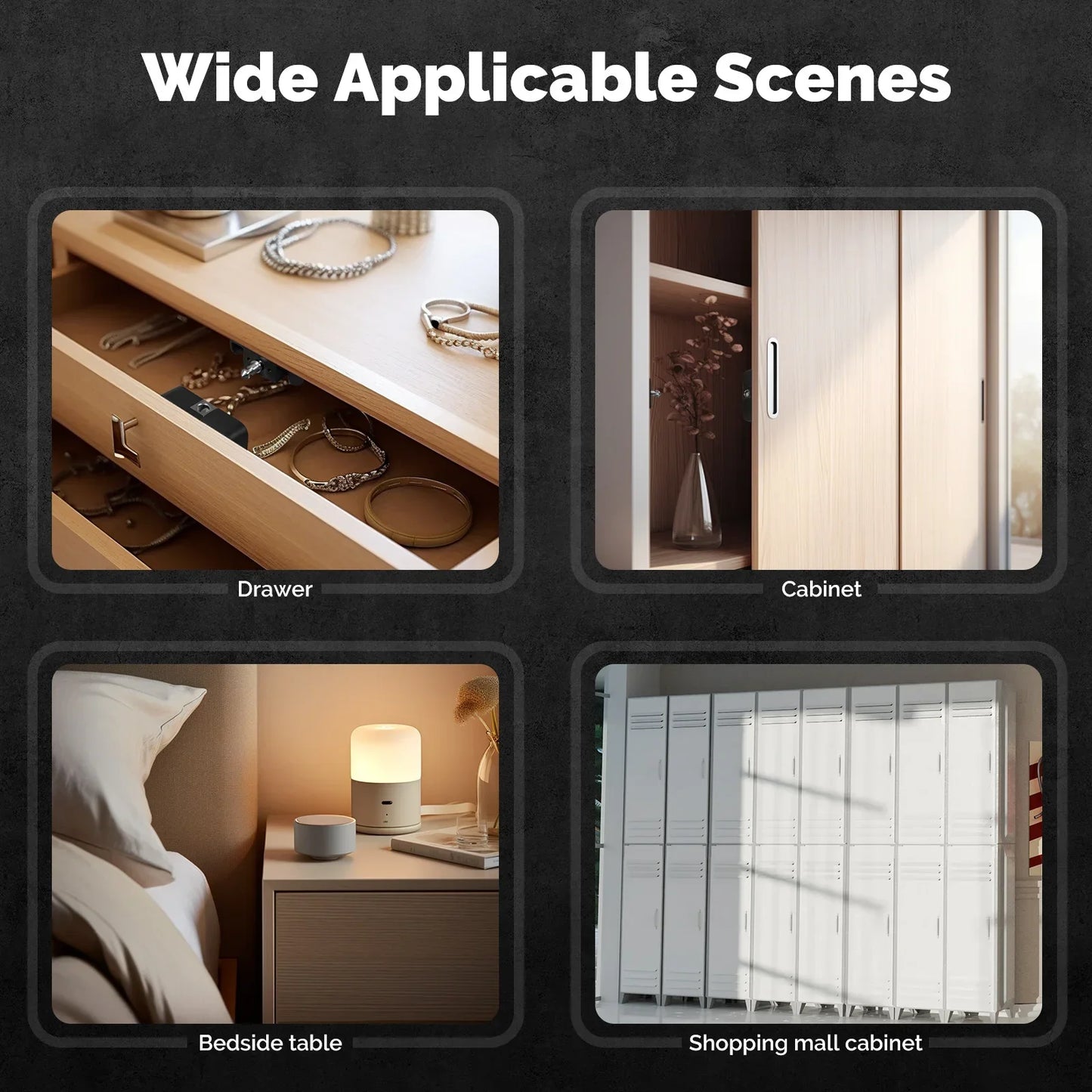 MOES Smart Lock Bluetooth Tuya-Compatible Keyless IC Card Unlock App Remote Control for Wood Cabinet Door Drawer Furniture