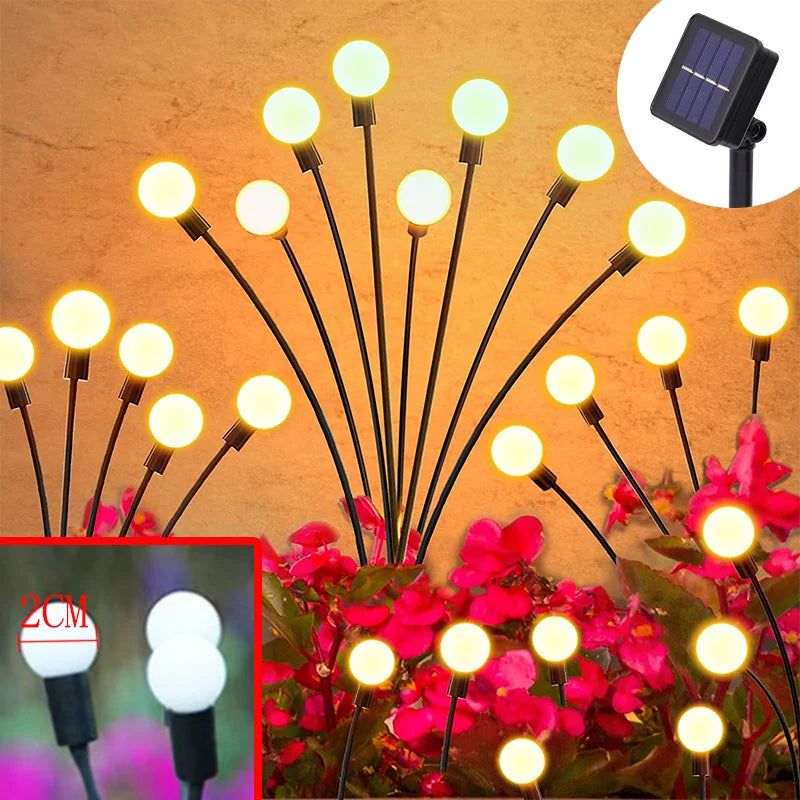 Outdoor LED Solar Lights Waterproof Starburst Solar Firefly Lights Lawn Lamp Garden Lamp for Path Landscape Decorative