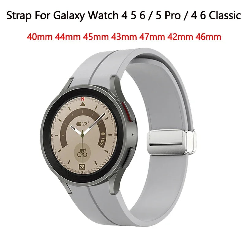 No Gap Magnetic Silicone Strap For Samsung Galaxy Watch 7 6 5 4 44mm 40mm Pro 45mm Bracelet Galaxy Watch6 Classic 43mm 47mm Band