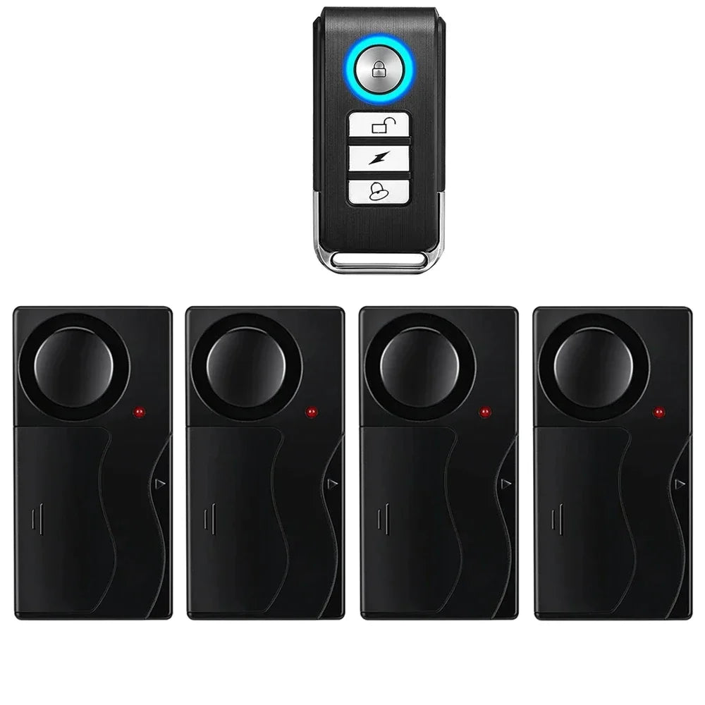 New 110dB Door And Window Vibration Alarm Wireless Anti-Theft  Alarm With Remote Control Home Bicycle Security Burglar Alarm