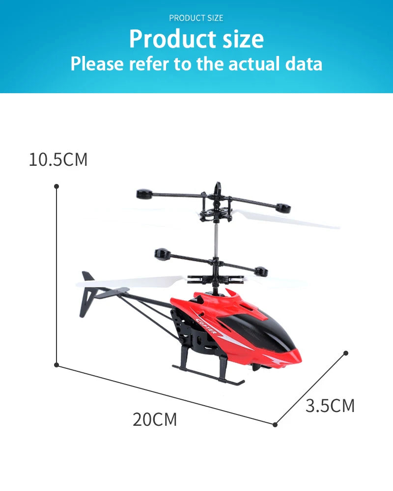 Rechargeable Mini RC Drone Remote Safe Fall-resistant RC Helicopters Drone ChildrenToys(No remote control battery)