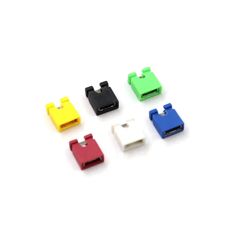 100PCS Pitch jumper shorted cap & Headers & Wire Housings 2.54MM SHUNT Black Yellow White Green Red Blue Opening Hole