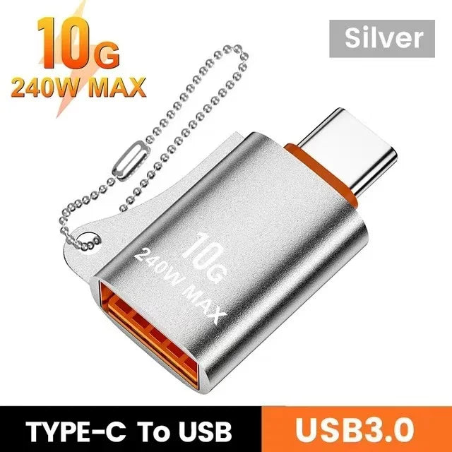 USB To Type-C Adapter 10A OTG USB 3.0 Type C Male To USB Female Converter Fast Charging Data Transfer For Macbook iphone Samsung