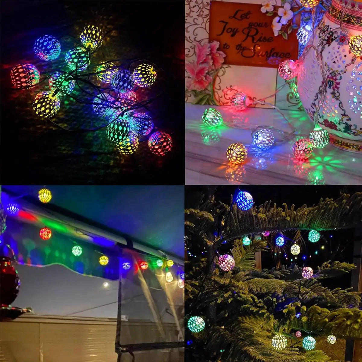 1pc LED Moroccan Fairy Lights Battery Operated Gold Globe String Lights For Home Outdoor Wedding Party Festival Decoration