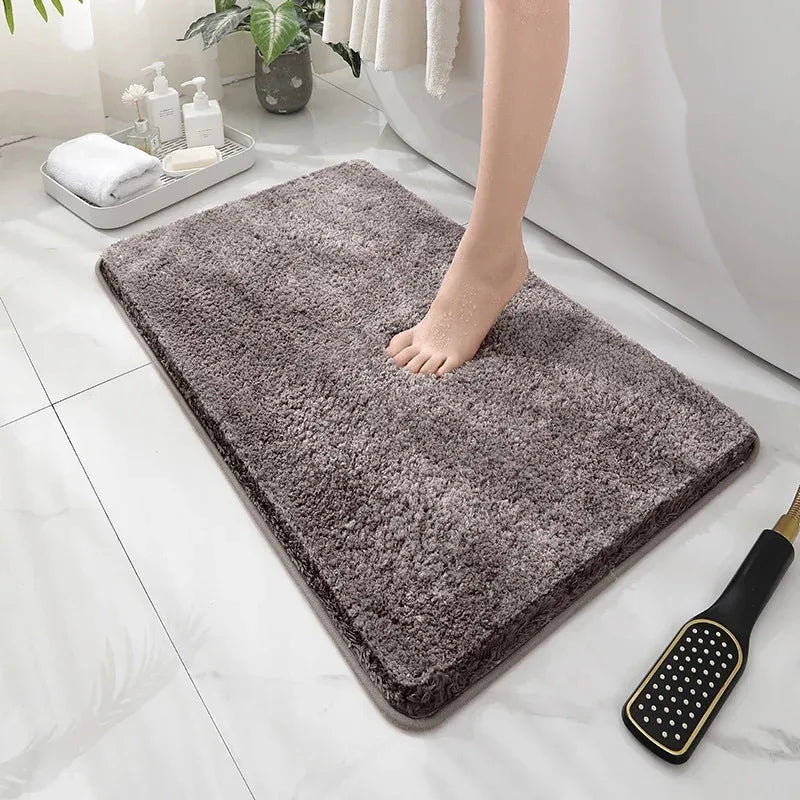 2PCS Soft Comfortable Thick Plush Floor Mat,Bathroom Floor Rug,Bedroom Carpet,Living Room Mat,Water Absorption Anti-Slip