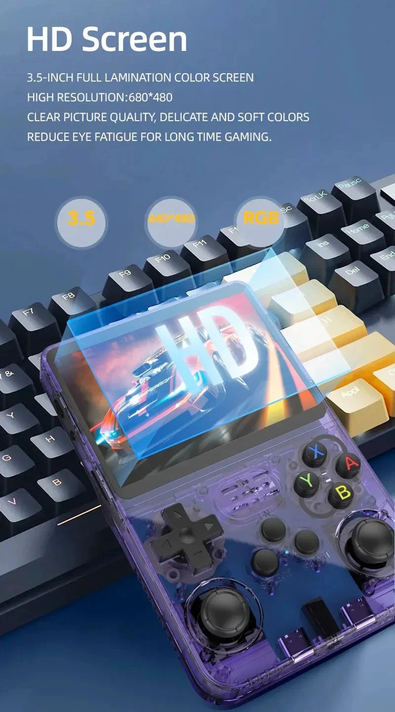 R36S retro handheld video game console 64GB game 3.5-inch IPS screen handheld game console open-source Linux gift