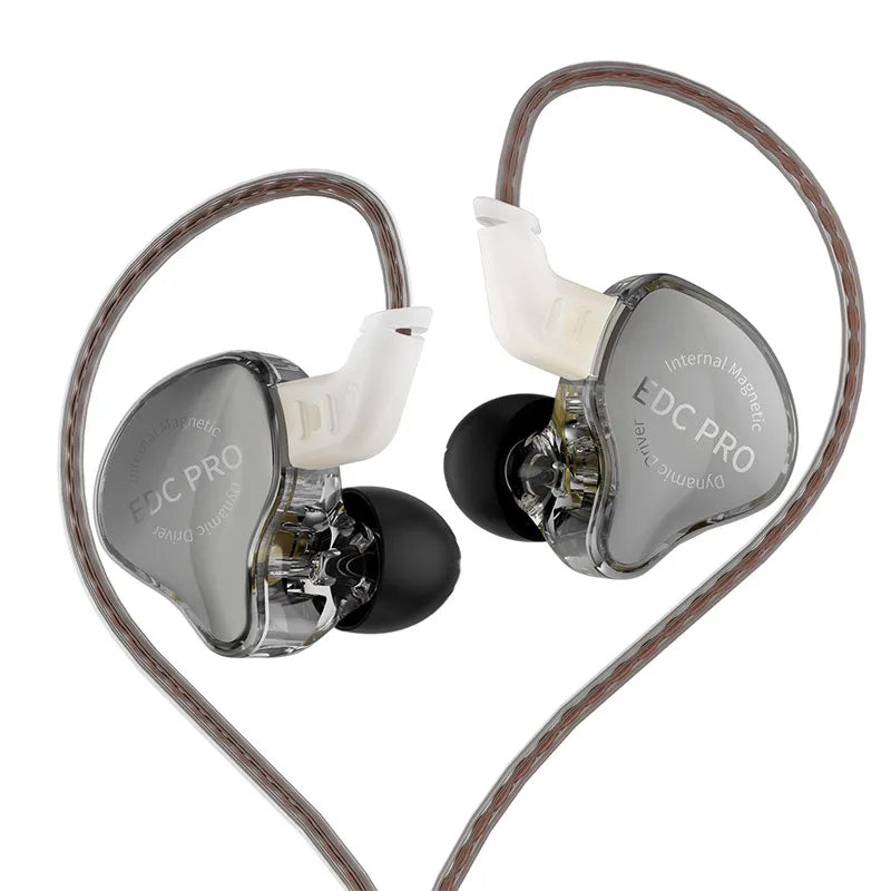 KZ EDC PRO High-Sensitivity Large Dynamic Earphone  Silver Plated Cable \ OFC Flat Cable Optional
