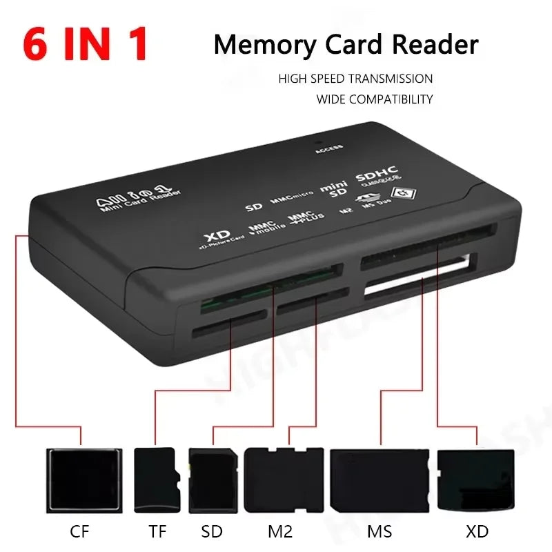 USB 3.0 Card Reader SD Micro SD TF CF MS Compact Flash Card Adapter for Laptop PC Multi Card Reader 8 in 1 Smart Card Reader