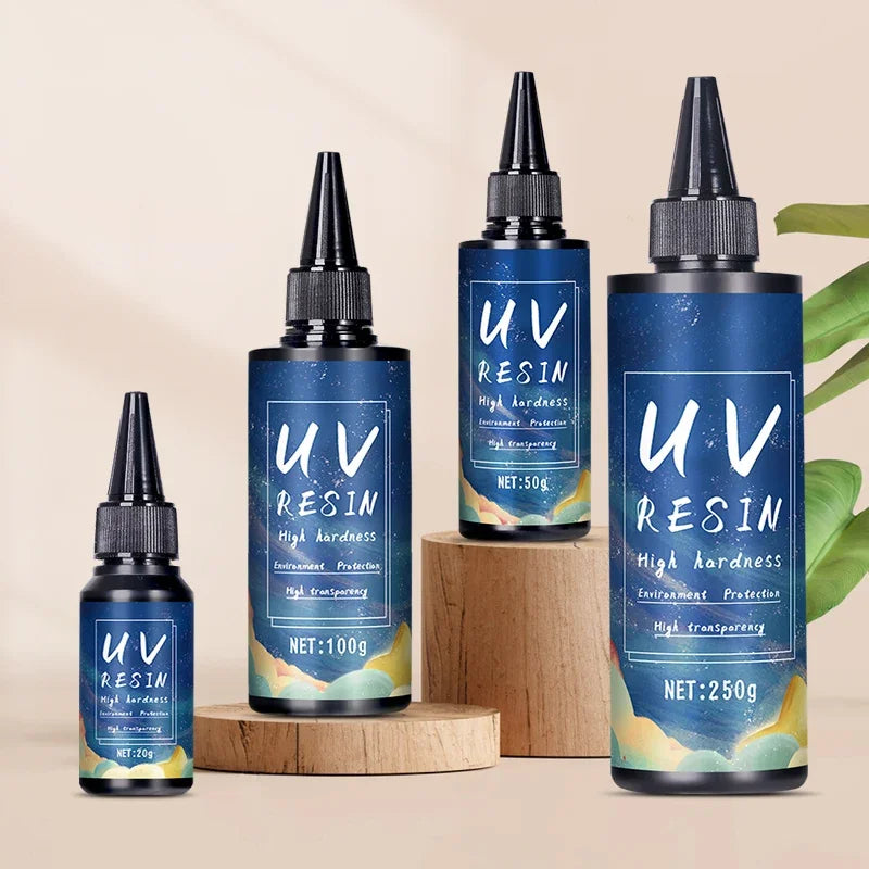 UV Resin Glue for DIY Jewelry, Epoxy Resin and UV Lamp High Transparency Fast Drying High Hardness, 20g, 50g, 100g, 250g, 1000g