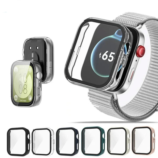 Tempered Glass+Case For Huawei Watch Fit 3 Screen Protector All-Around Hard PC Bumper Cover For Huawei Fit 3 Smart accessories