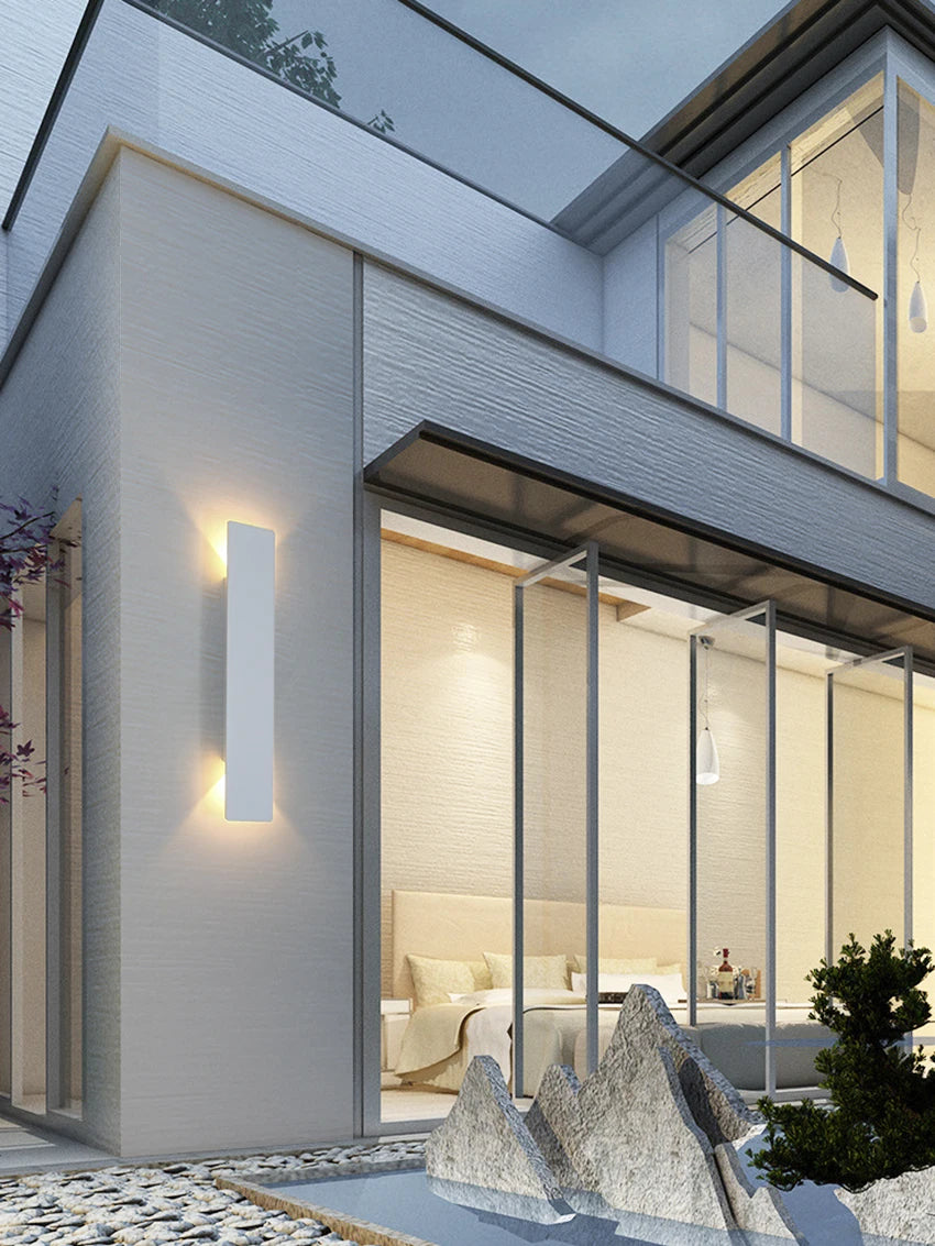 Outdoor Waterproof Wall Lamp Modern LED Lamp Black White Aluminum Up Lower Light Wall Lamps Waterproof IP65 110V 220V Fixtures