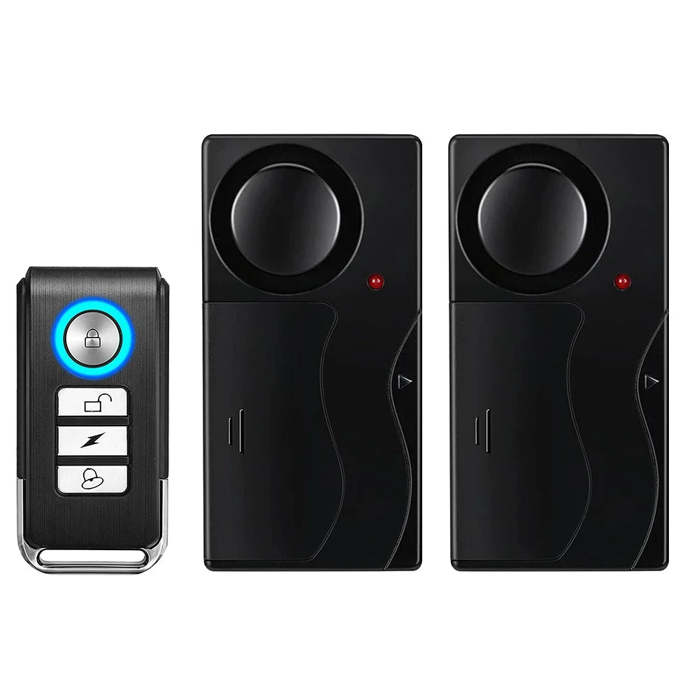 New 110dB Door And Window Vibration Alarm Wireless Anti-Theft  Alarm With Remote Control Home Bicycle Security Burglar Alarm