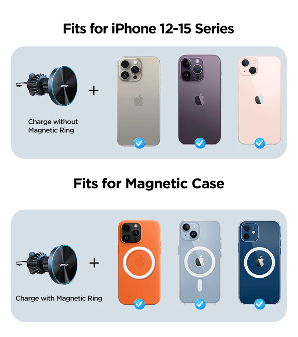 Joyroom Magnetic Car Phone Mount Wireless Fast Car Charger for iPhone Holder 15W Magnetic Car Phone Holder Mount Wireless