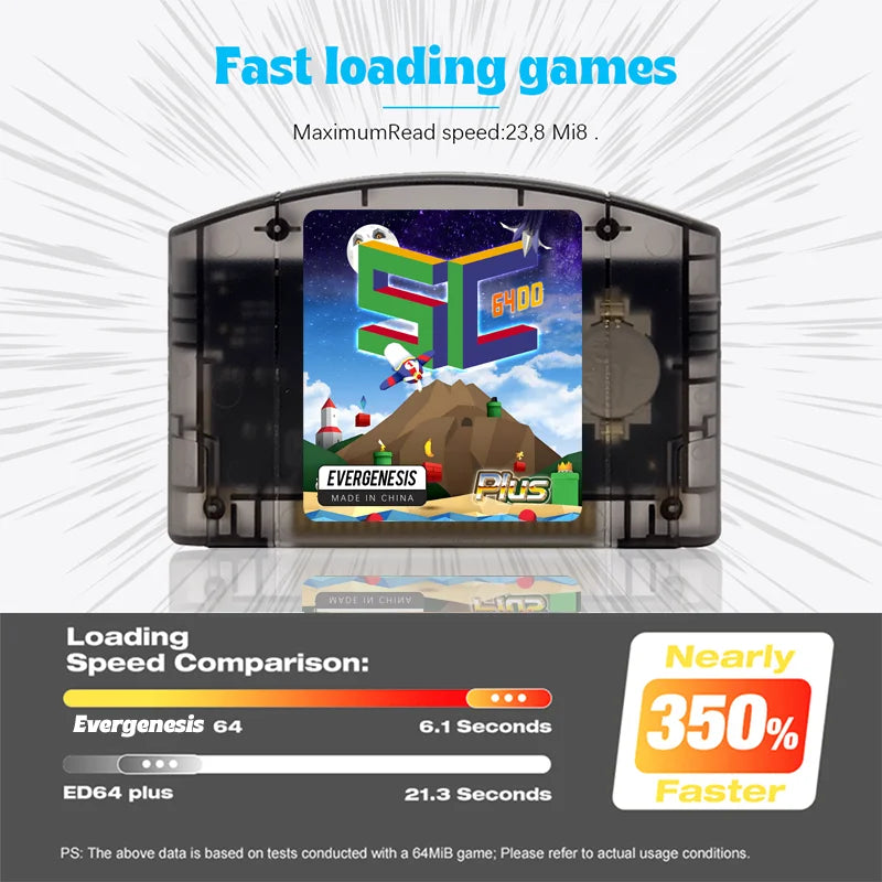 EVERGENESIS SC64 Open Source N64 800 in 1 Game Cartridge For Nintendo 64 Game Card free 16GB Card Compatibility Support 64DD