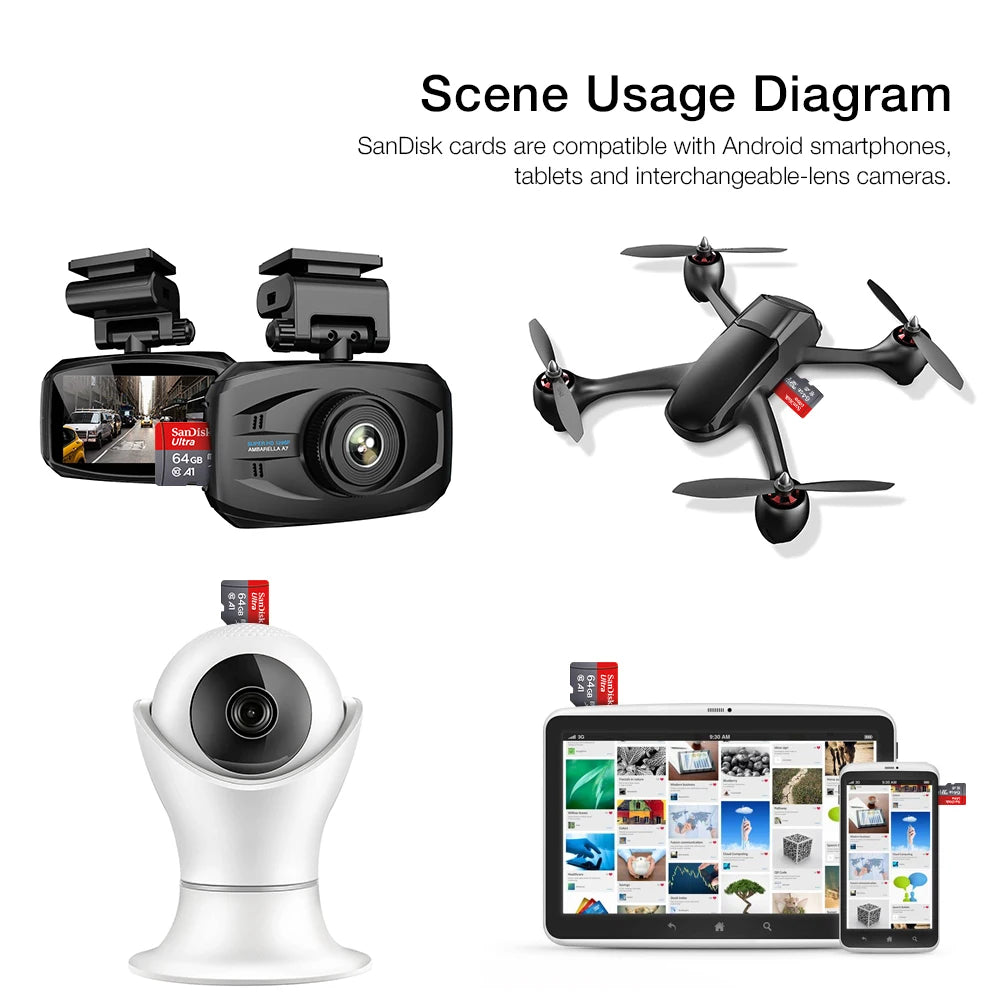 100% Original Sandisk Micro SD Card 64GB Class10 Flash TF Card 64GB Memory Card 64gb memoria disk for samrtphone and table PC