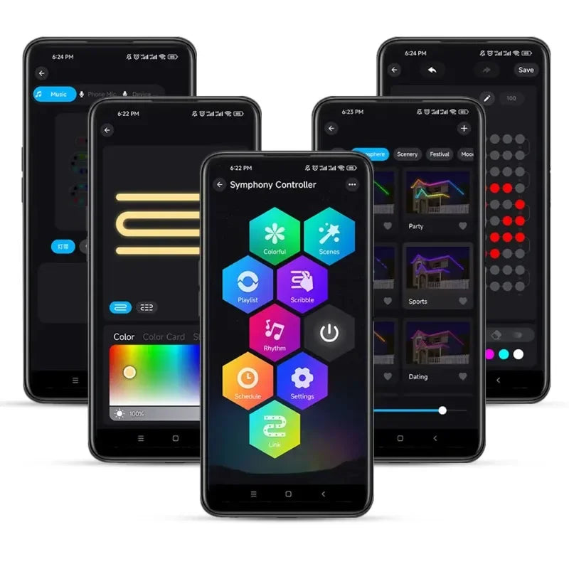 MIMIRGB 150FT Smart Control Eaves string lights DIY Scene Light House Roof Lighting Party Valentine Day Halloween Christmas