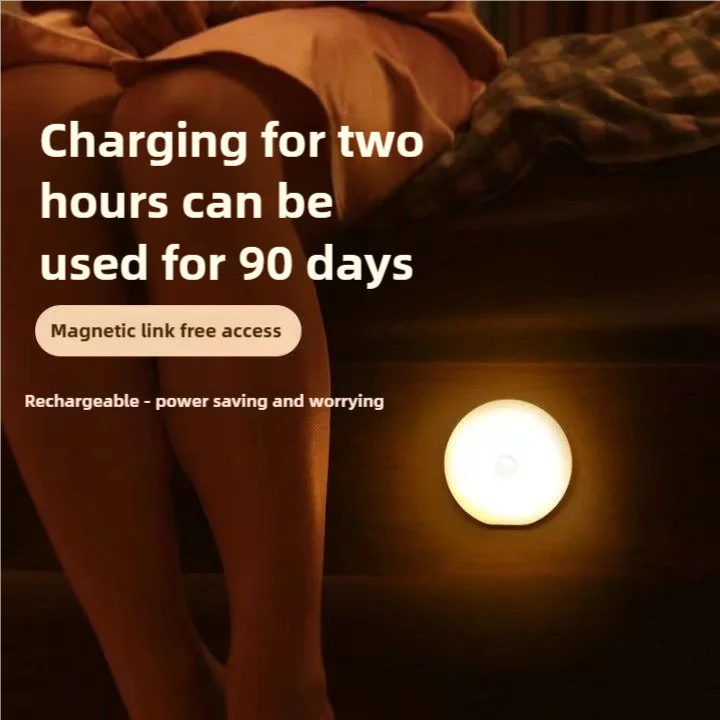 CY-LED night light with motion sensor, USB charging light for kitchen cabinets and ladders, wireless