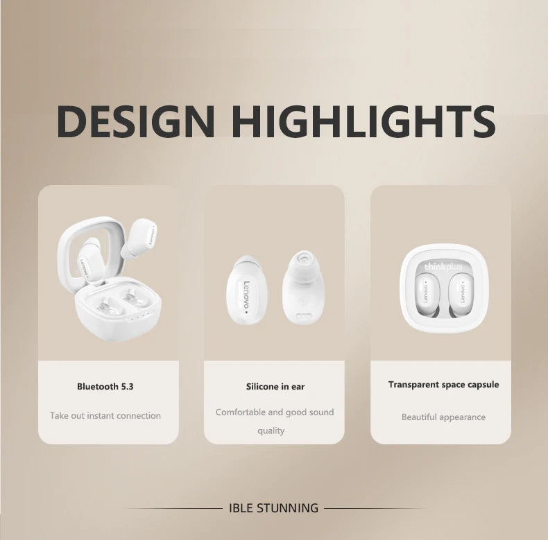 Lenovo Thinkplus XT62 Earphone Bluetooth 5.3 Headphones Waterproof Touch Control Low Latency HiFi Earbuds Sport Headset HD Call