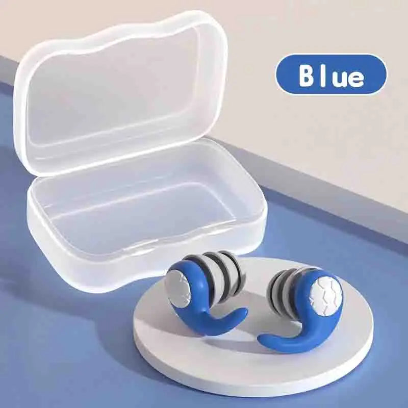 1 Pair of Soft Silicone Earplugs with Noise Cancellation, Waterproof, Comfortable To Wear, Suitable for Sleeping and Swimming
