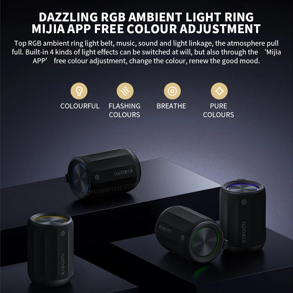 Xiaomi Bluetooth Speaker Mini ASM01A Bluetooth 5.3 RGB  Light IP67 360°Omnidirectional Stereo Outdoor Portable Sound Mi Home APP