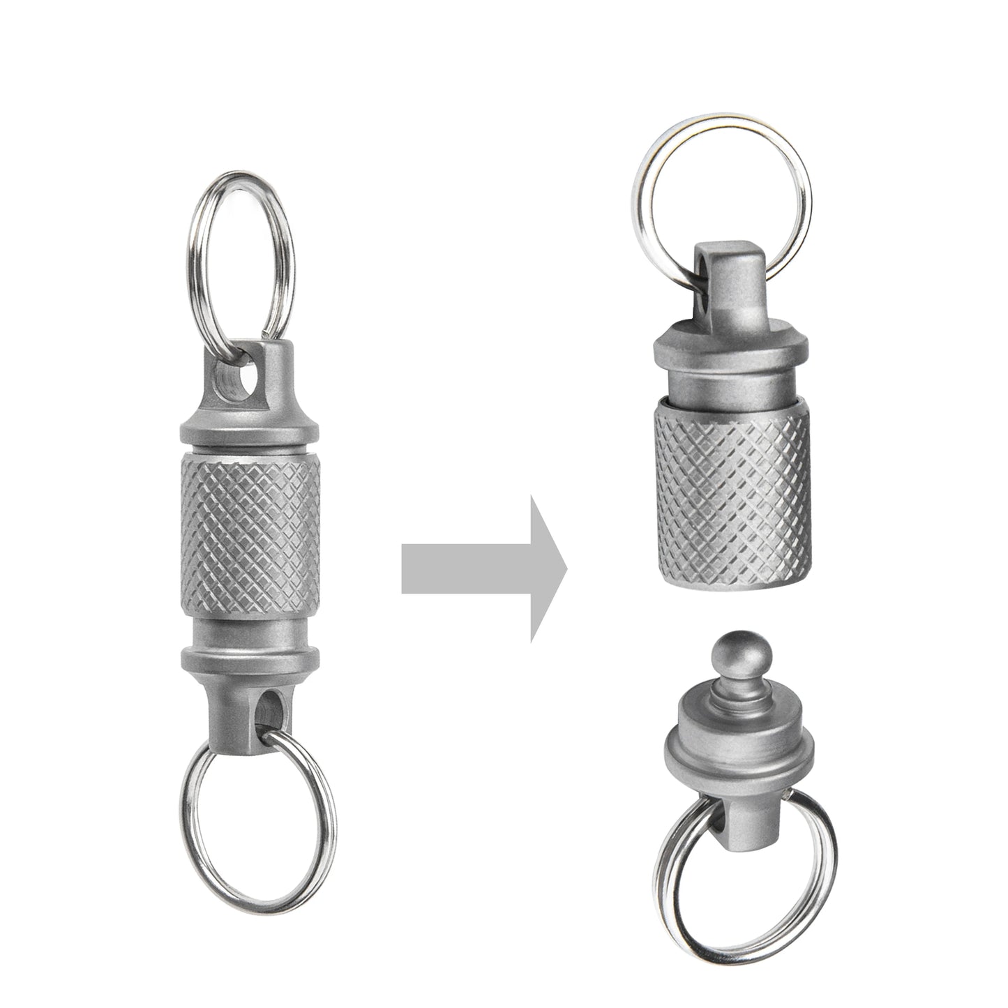 Titanium Alloy Keychain Quick Release Buckle 360 ° Rotation Mini Portable Connector Tool With Stainless Steel Keyring