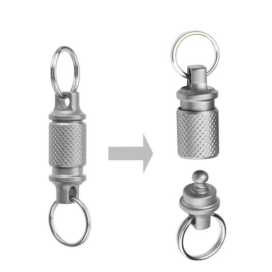 Titanium Alloy Keychain Quick Release Buckle 360 ° Rotation Mini Portable Connector Tool With Stainless Steel Keyring