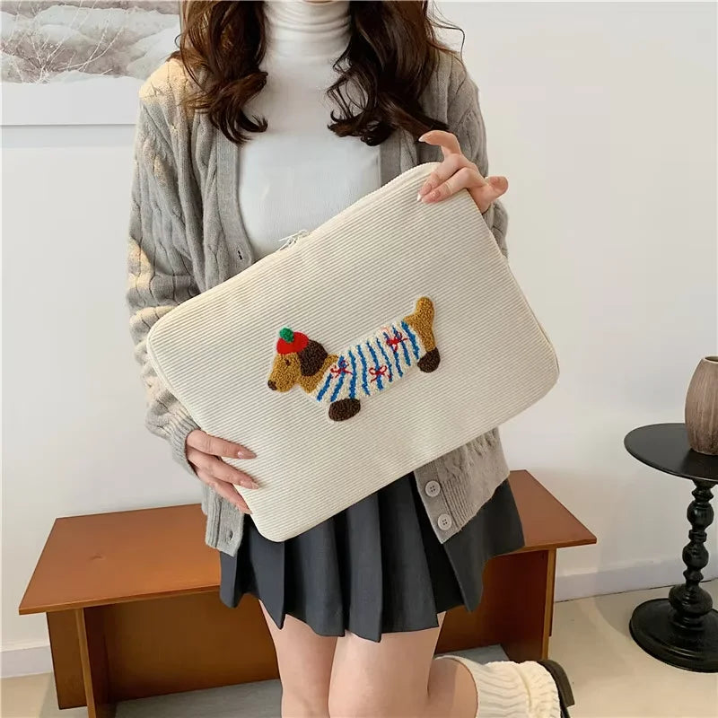 Cute Dogs Laptop Sleeve Bag 13-14 15-16 Inch Dachshund Pet Protective Computer Cases Laptop Cover 9.7-11 in Tablet Travel Cover