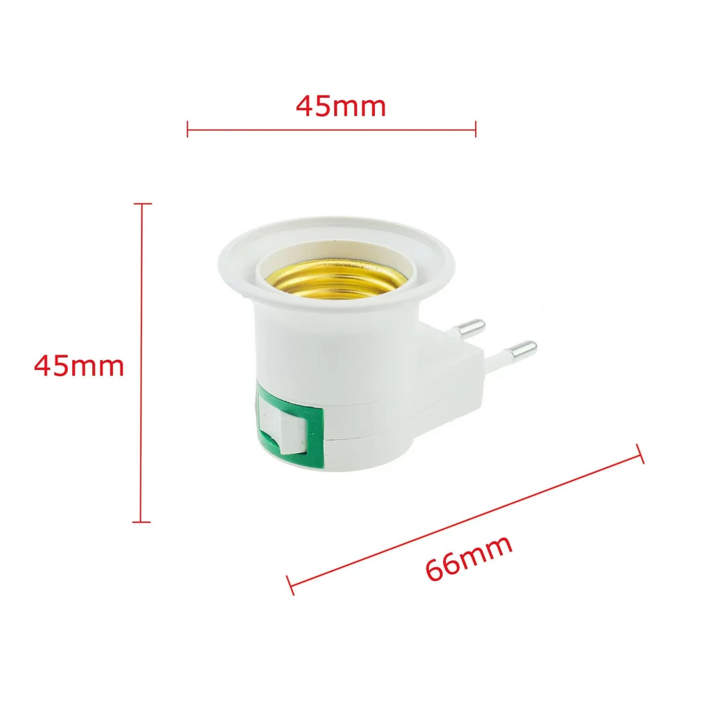 1 Pcs E27 Light Lamp Bulbs Socket Base Holder with Switch  EU/US Plug Adapter ON/OFF Standard Screw-in Socket Outlet Converter