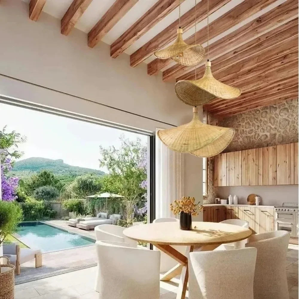 Free Collocation Home Decor Bed Light Room Decor Bamboo 1/3 Light Pendant Light Room Hotel Light Hanging Light Hotel Decor Light