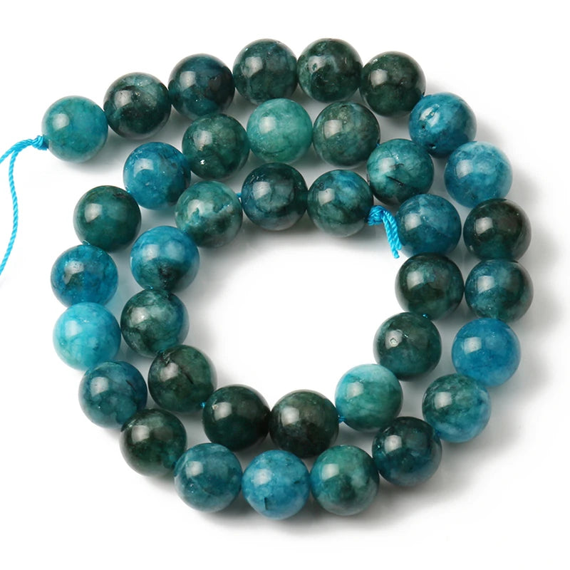 6/8/10mm Natural Stone Sapphire Color Jade Beads Blue Round Loose Beads For Jewelry Making Supplies Diy Charms Bracelets 15''