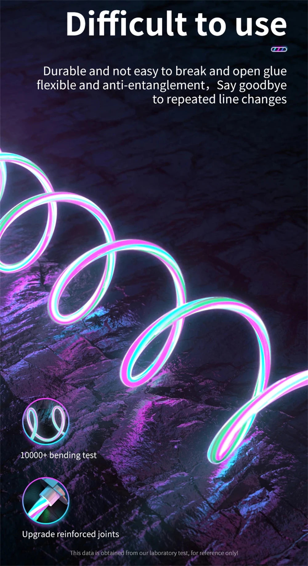 NNBILI 3 IN 1 Glowing LED Light party Phone Charger Luminous USB Type C Cable For Xiaomi iPhone 14 Samsung S24 Phone Accessories