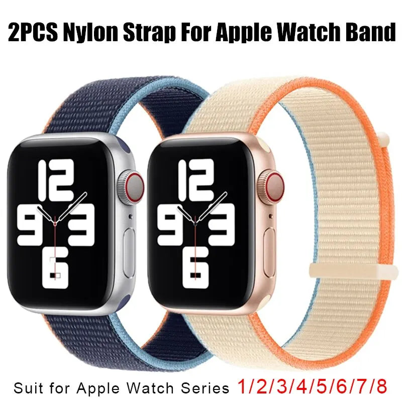 2PCS Nylon Strap For Apple Watch Strap 8 7 SE 6 5 4 Ultra 49MM 40MM 44MM 45MM 41MM Accessorie Bracelet for IWatch Series 40mm