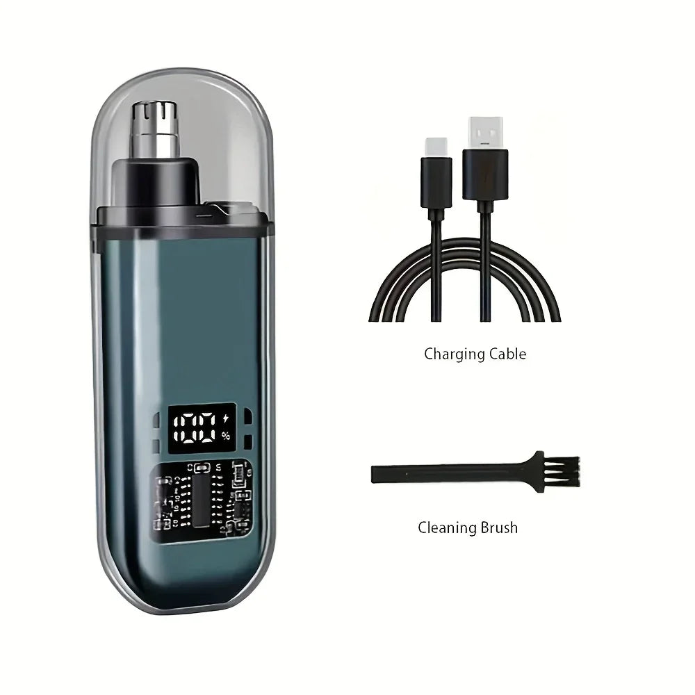 USB Rechargeable Nose & Ear Hair Trimmer for Men, Portable Mini Compact Design with Fast Charge, Electric Grooming Kit