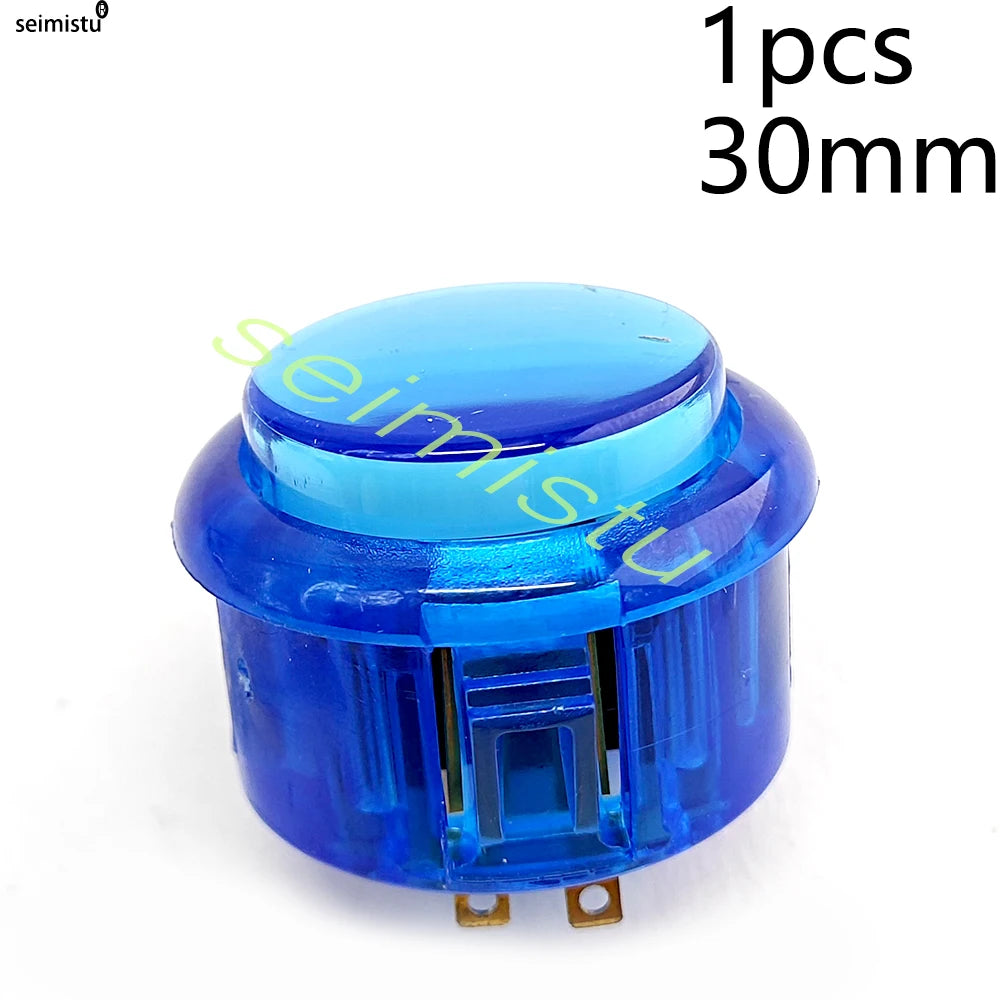 5V LED Illuminated Arcade Light Push Button 30mm/24mm Clear Plastic Coin Operated Joystick Game Button for DIY Arcade Machine