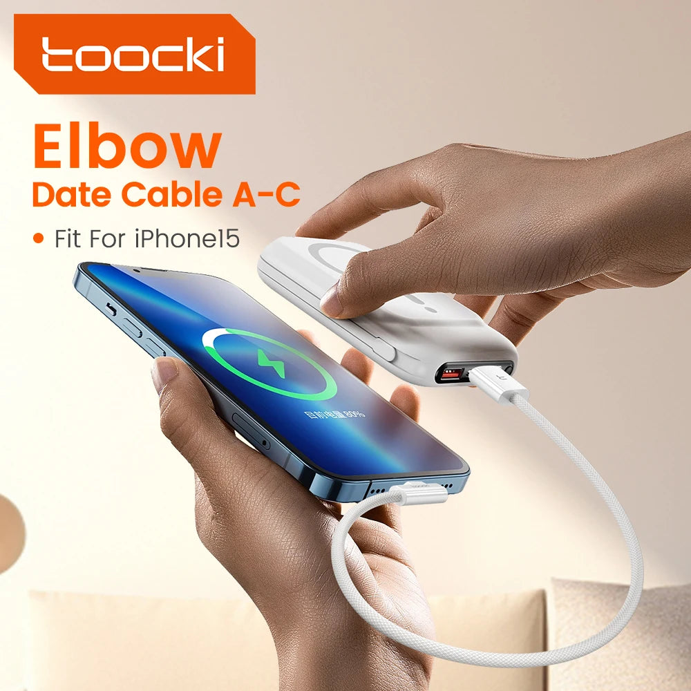 Toocki 100W Elbow 90 Degree USB A to Type C Fast Charging Cable 6A USB C Data Cable For Huawei Samsung Xiaomi Iphone16 15 Tablet
