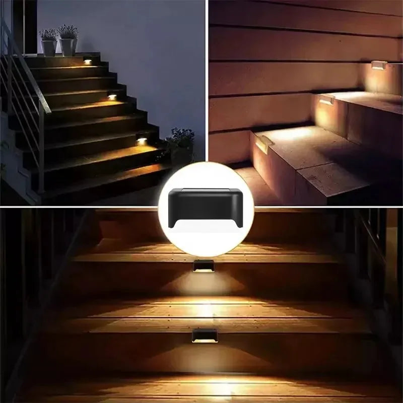 1-20PCS Warm White LED Solar StepLamp Path Stair Outdoor Garden Lights Waterproof Balcony Light Decoration for Patio Fence Light