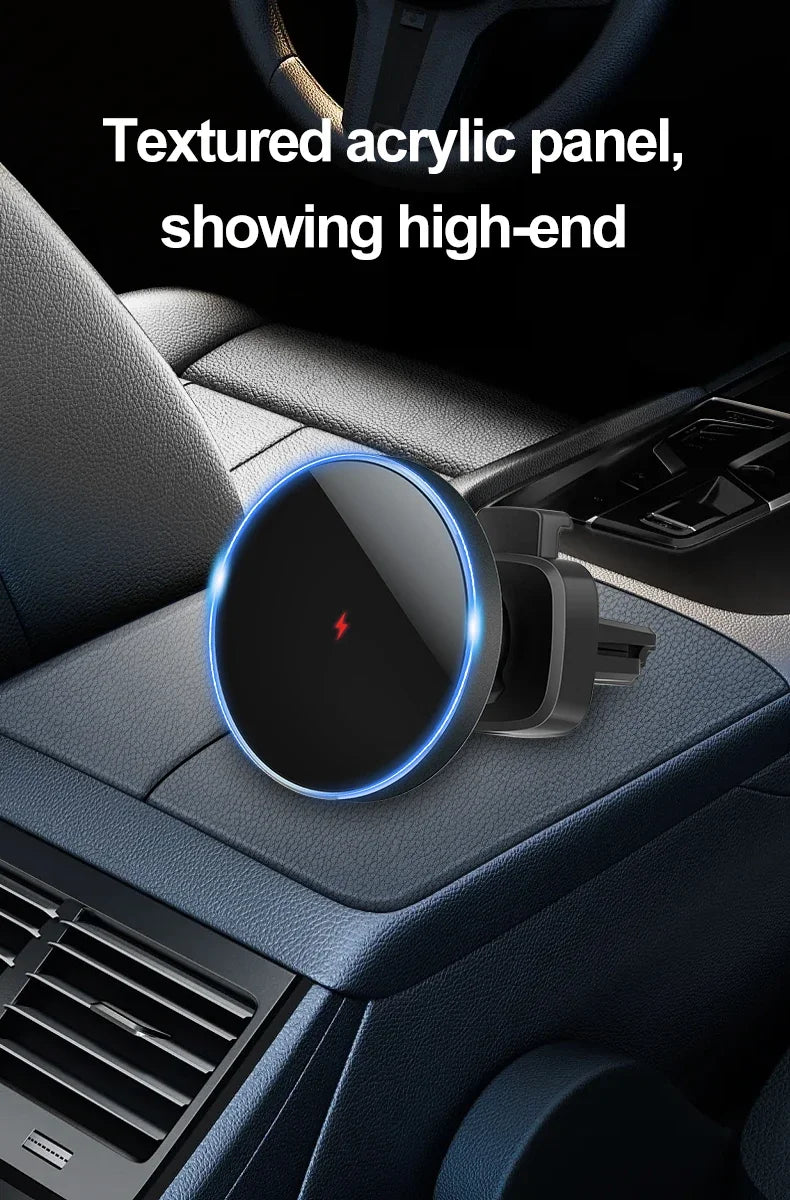 30W Car Magnetic Wireless Charger Phone Holder Stand for iPhone 15 14 13 12 Pro Max Samsung Car Mount Fast Charging Dock Station