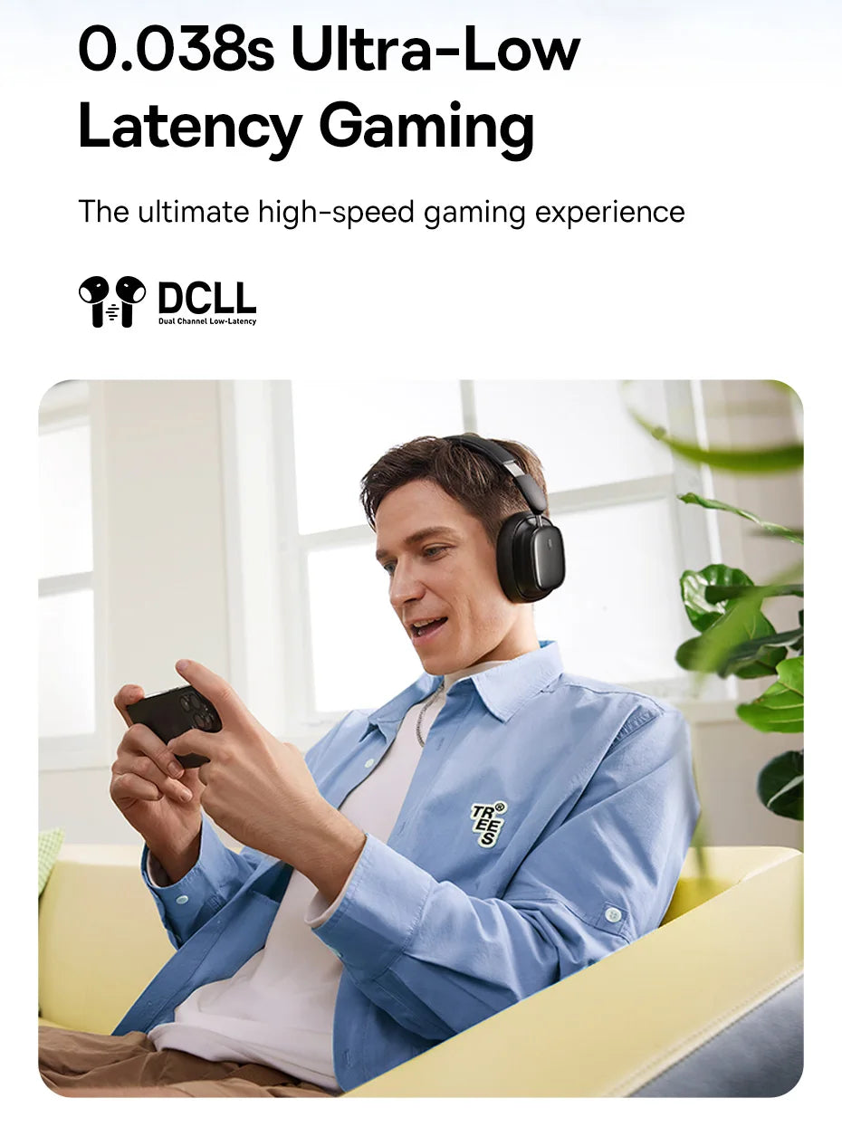 Baseus H1i ANC Wireless Bowie Headphone Bluetooth 5.3 Noise Cancellation Hi-Res 38db 3D Spatial Audio Ear Headsets