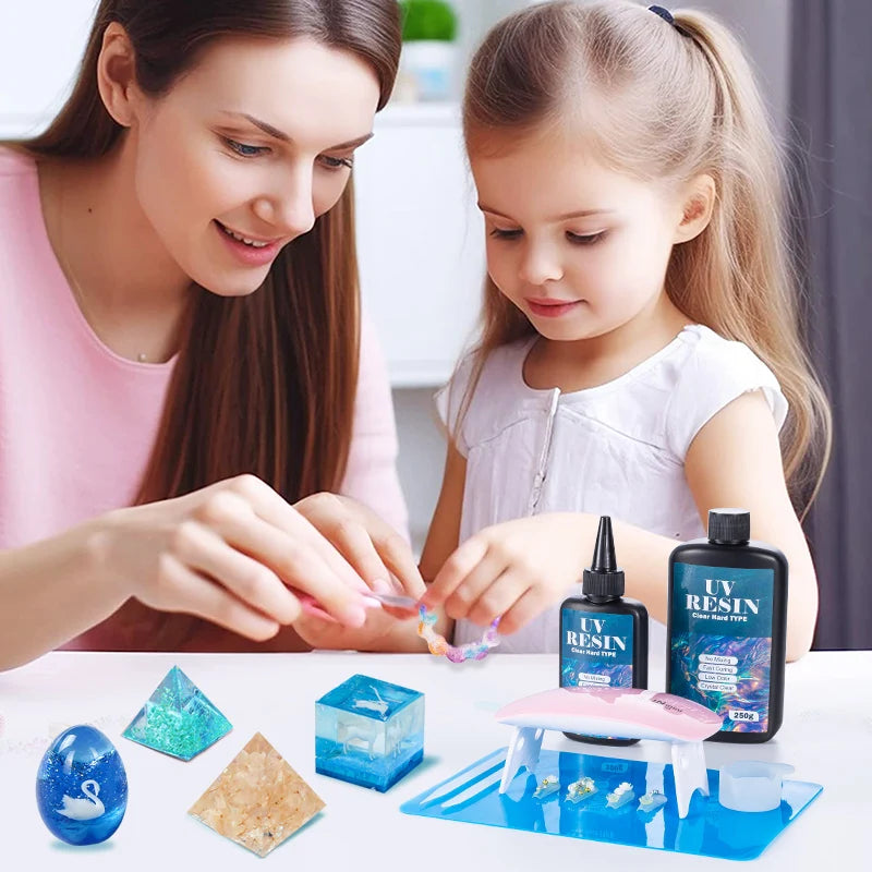 100g/250g Clear UV Resin Hard Type One Minute Ultraviolet Solar Fast Curing Epoxy Resin Glue for Casting Molds Jewelry Craft DIY