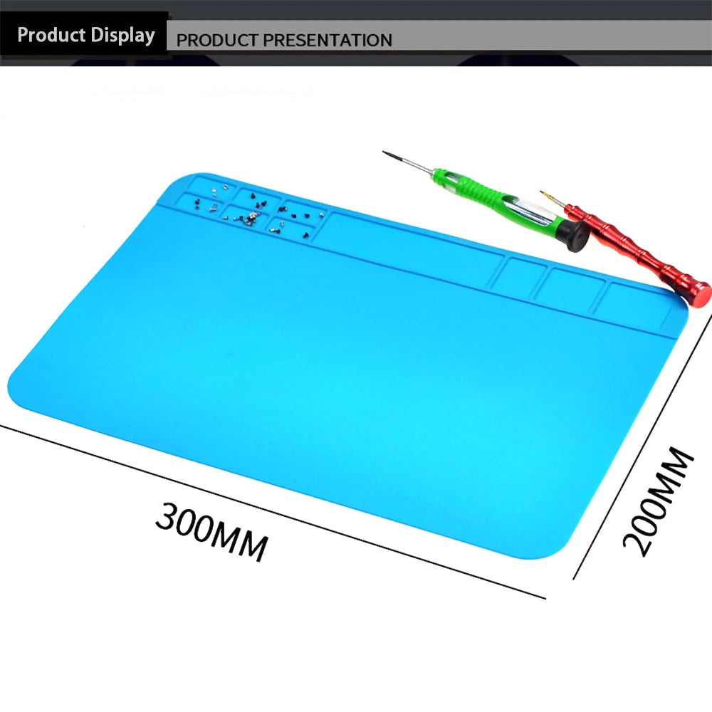 Ansiki 300x200mm Repair welding work pad High Temperature Resistant Silicone Pad ESD Anti-Static waterproof for Repair tool kit