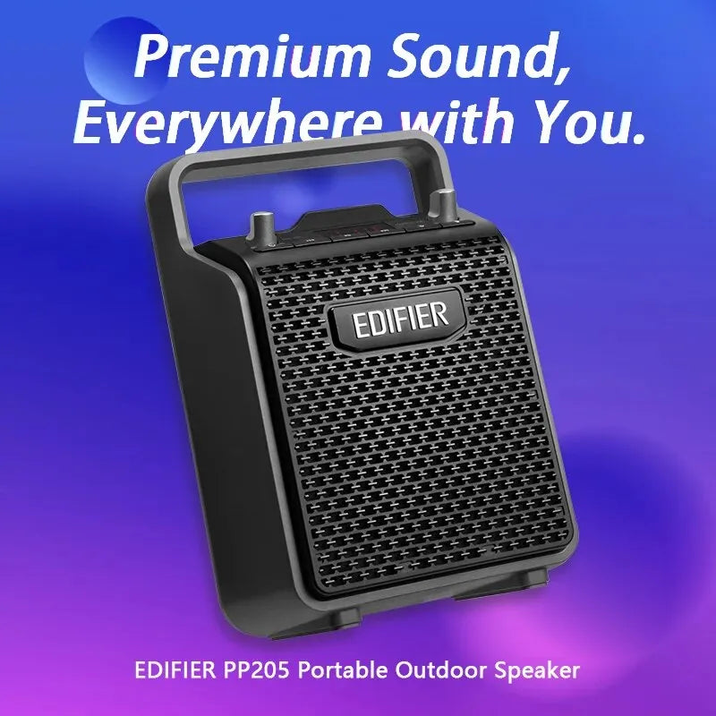 Edifier PP205 Outdoor Portable Bluetooth Speaker Line In USB TF Card Inputs 8 Hours Playback Support Wird Mic Karaoke Speaker