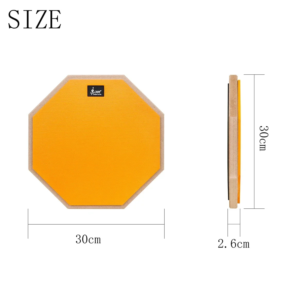 SLADE 8 Inch 12 Inch Drum Practice Pad Rubber Wooden Dumb Drum Pad Mute Training for Jazz Drums Exercise Beginners