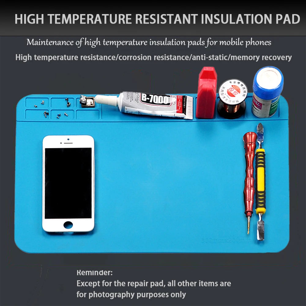 Ansiki 300x200mm Repair welding work pad High Temperature Resistant Silicone Pad ESD Anti-Static waterproof for Repair tool kit