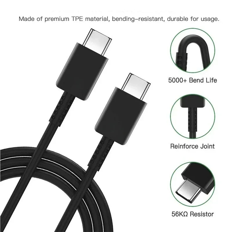45W 5A PD Dual USB Super Fast Charge Cable for Samsung S22 S23 S24 Plus Note 20 Ultra A53 A54 A55 Quick Charge Data Cable 2m