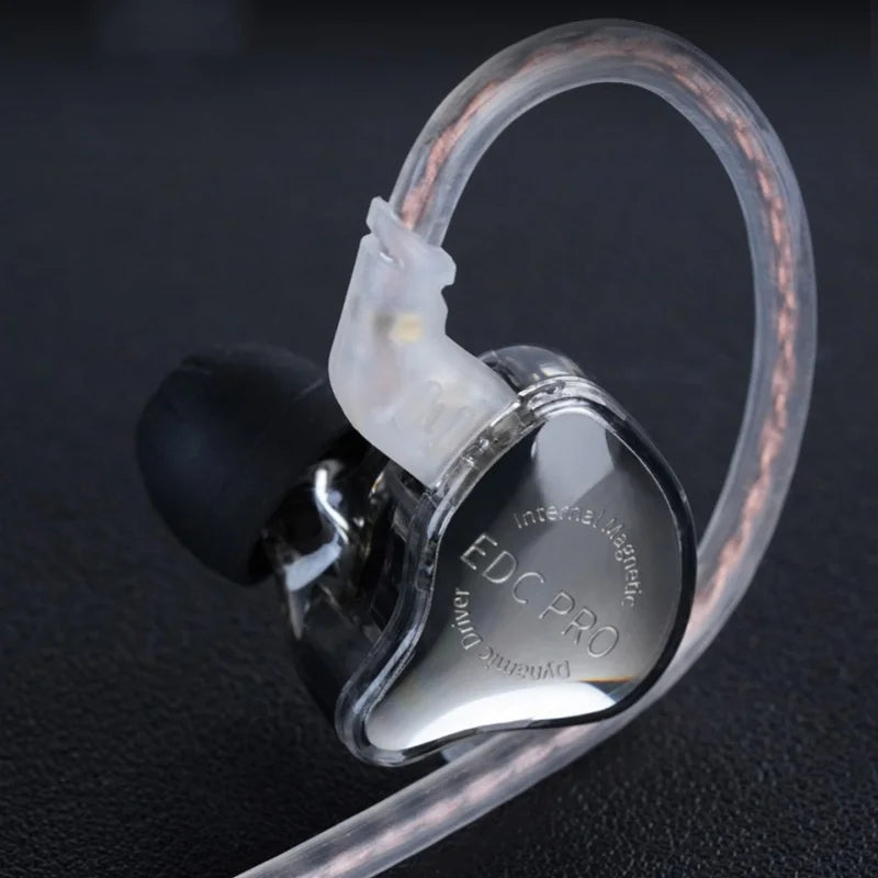 KZ EDC PRO High-Sensitivity Large Dynamic Earphone  Silver Plated Cable \ OFC Flat Cable Optional