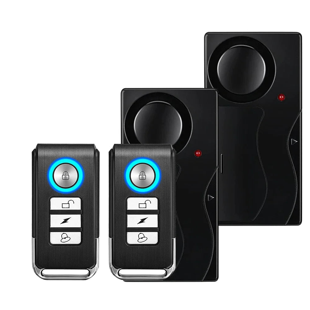 New 110dB Door And Window Vibration Alarm Wireless Anti-Theft  Alarm With Remote Control Home Bicycle Security Burglar Alarm