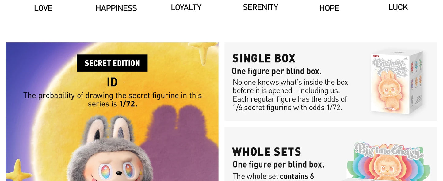 POP MART Labubu Doll The Monsters Big Into Energy Series Blind Box Random Vinyl Pendant Collectible Plush Toy Figure Gift