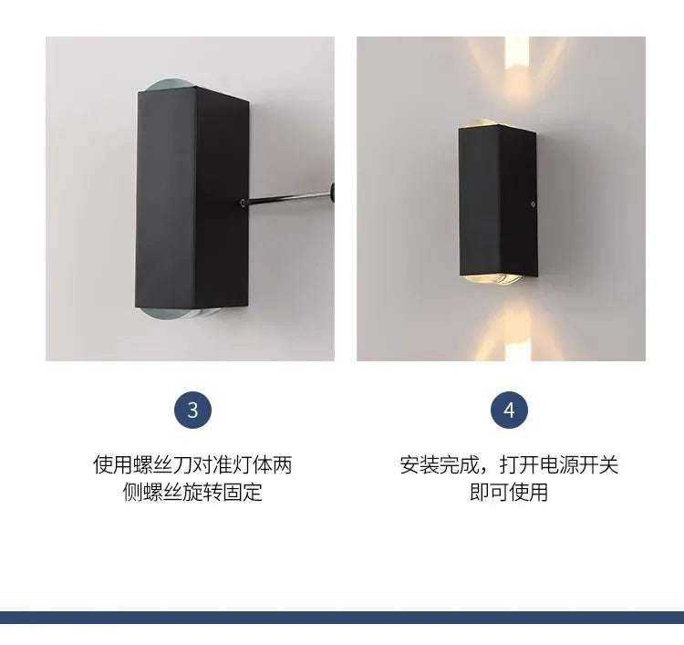 Silver Aluminum COB outdoor light 6W outdoor lighting Outdoor Waterproof IP65 wall lamp porch light Up and Down Wall Sconces