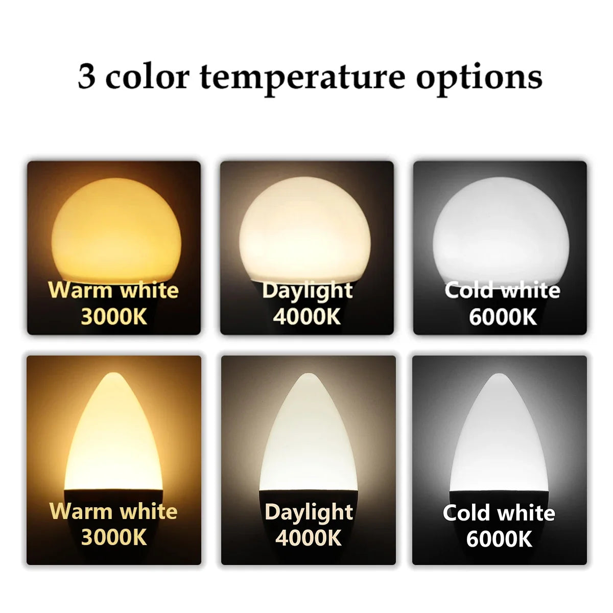 10pcs E27 E14 B22 Led Bulb 220V Candle Bulb Energy Saving Lamp 3W 5W 6W 7W